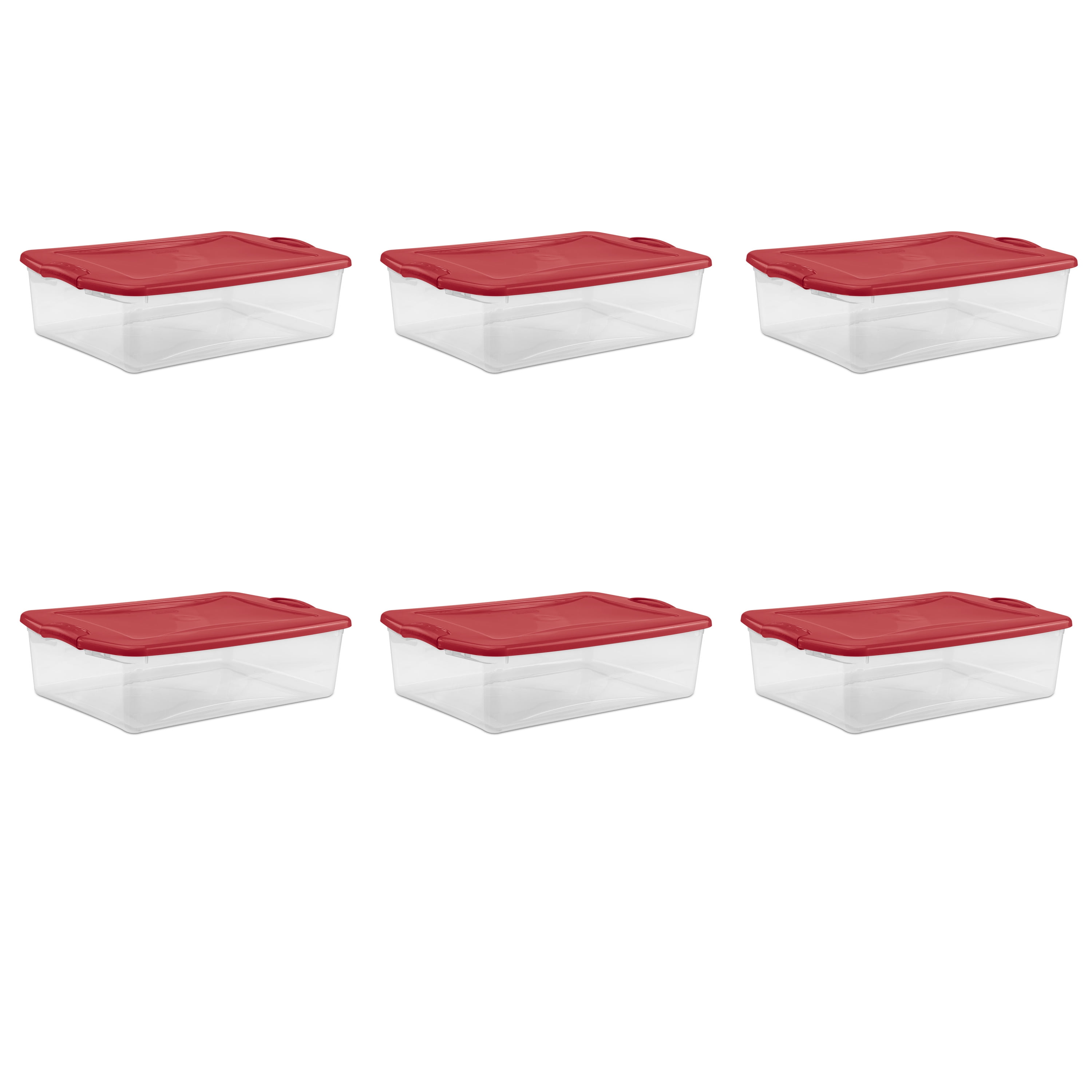 Sterilite 32 Qt Under Bed Latching Storage Container w/ Hinged Lid, Red (6  Pack), 1 Piece - Ralphs