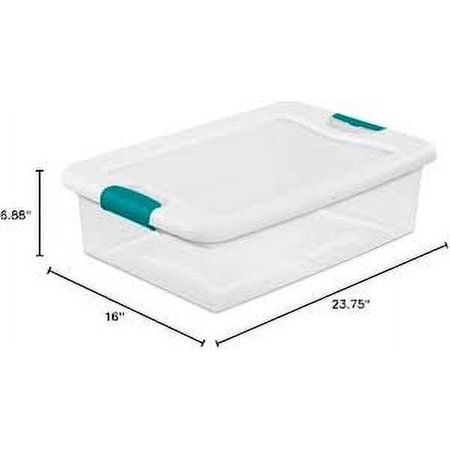 GROWTOCHOICE LLC Sterilite Plastic 32 Qt Storage Box, Stadium Blue, 6 Count