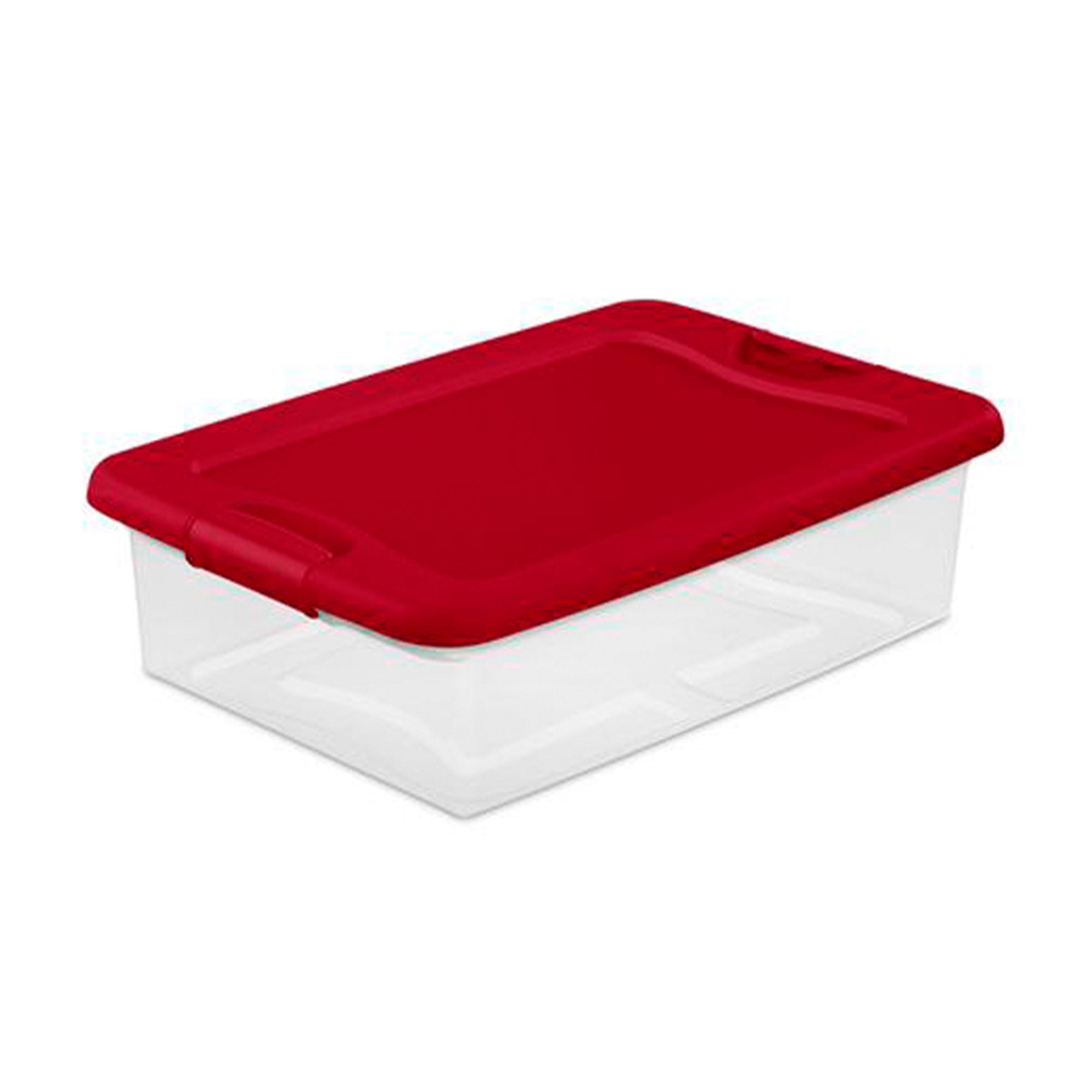 Sterilite 32 Qt Under Bed Latching Storage Container, Red, 6 Pack ...