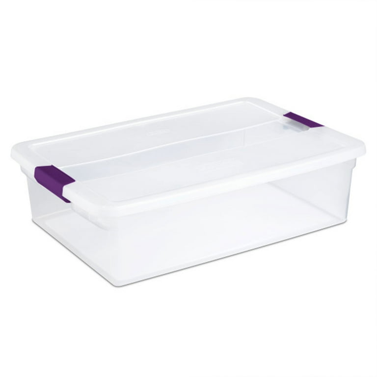 Sterilite 32 Quart Clear View Storage Container Tote with Lid 12 Pack