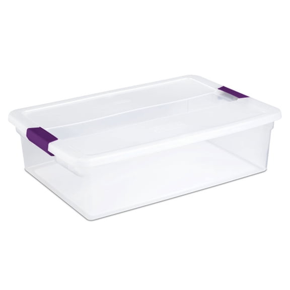 Sterilite 32 Quart Clear View Storage Container Tote with Lid, 18 Pack