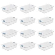 Sterilite 32 Quart Plastic Stackable Latching Storage Container (12 Pack)