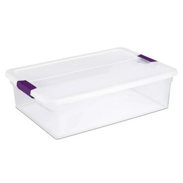 Sterilite 32 Qt Clear Plastic Storage Box with Latching Lid