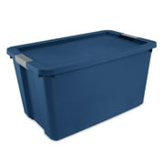Sterilite Extra Large Storage Bin, 34 Gallon Plastic Storage Container with Latch Lid, Blue