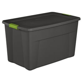 Free Shipping Sterilite 45 Gallon Latching Storage Tote Boxes with Wheels Durable Plastic Gray Green Pack of 4 Walmart Walmart