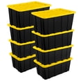 thumbnail image 1 of Sterilite 38 Gal Industrial Stackable Storage Tote Lidded Container, 8 Pack, 1 of 12
