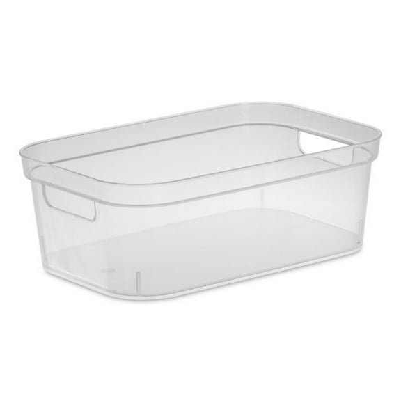 Sterilite 4.25x8x12.25 In Storage Bin with Carry Handles, Clear (32 Pack)
