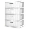 thumbnail image 1 of Sterilite 4 Drawer Wide Weave Tower, Plastic Décor Drawers with Pull Handles, White, 1 of 4