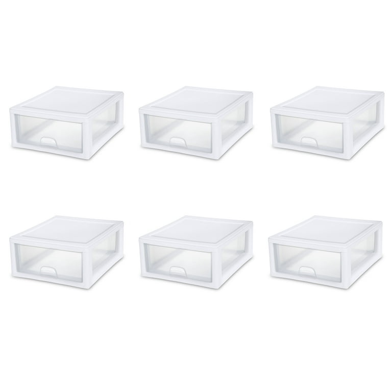 Sterilite 4-Pack 8-Drawers Clear Stackable Plastic Storage Drawer 11.12-in  H x 7.25-in W x 8.5-in D in the Storage Drawers department at