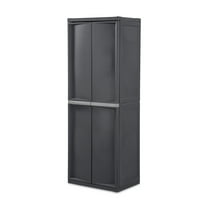 Sterilite 4 Shelf Cabinet Plastic, Flat Gray