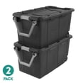 thumbnail image 1 of Sterilite 40 Gal XL Wheeled Industrial Plastic Storage Bin with Latch Lid and Handle, Gray, 2 Pack, 1 of 10