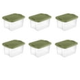 thumbnail image 1 of Sterilite 40 Quart EZ Carry Plastic Storage Bin, Full-Grip Handles, Green, 6 pack, 1 of 14