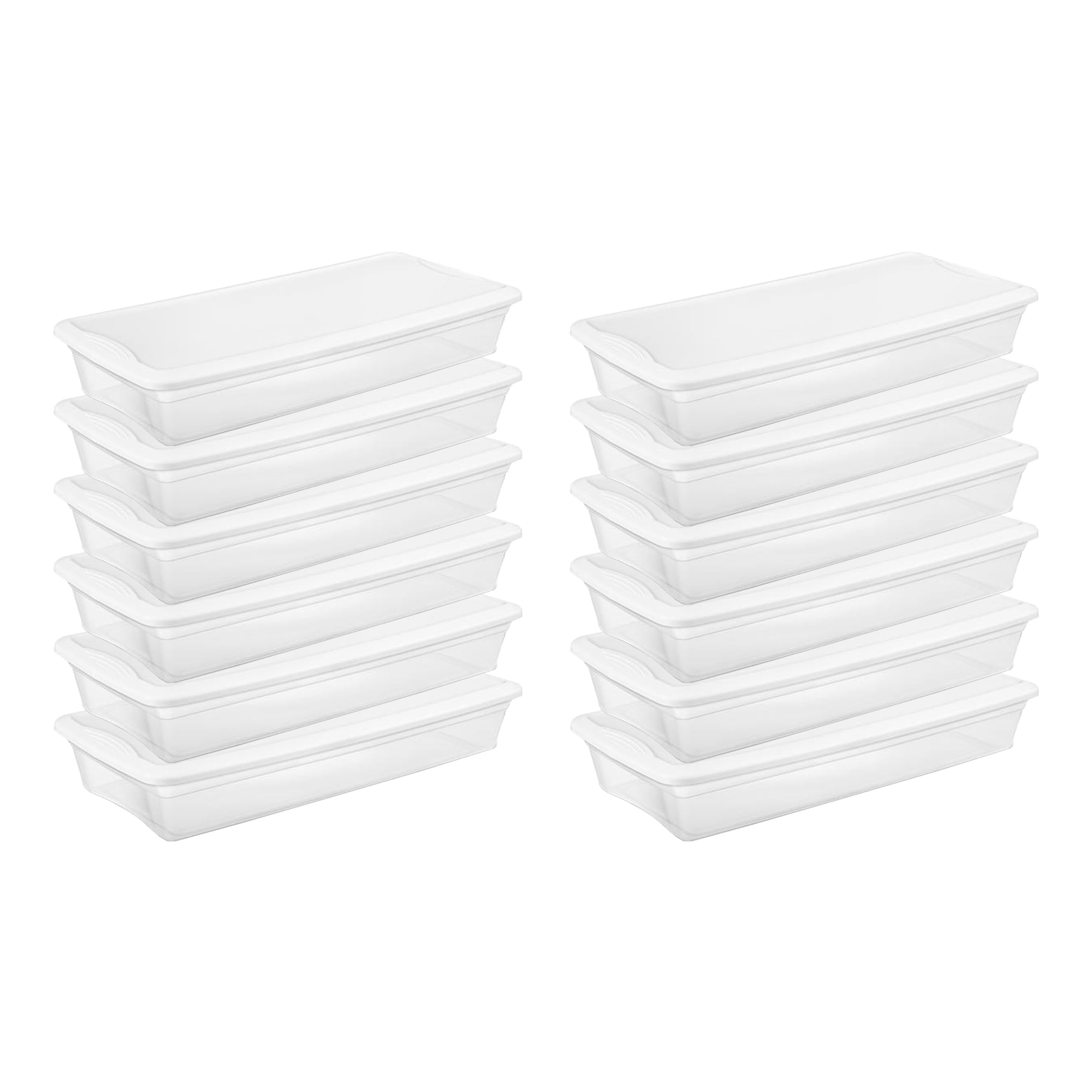 ClearView 41-Quart Kids' Underbed Plastic Storage Box with Lid, 12-Pack