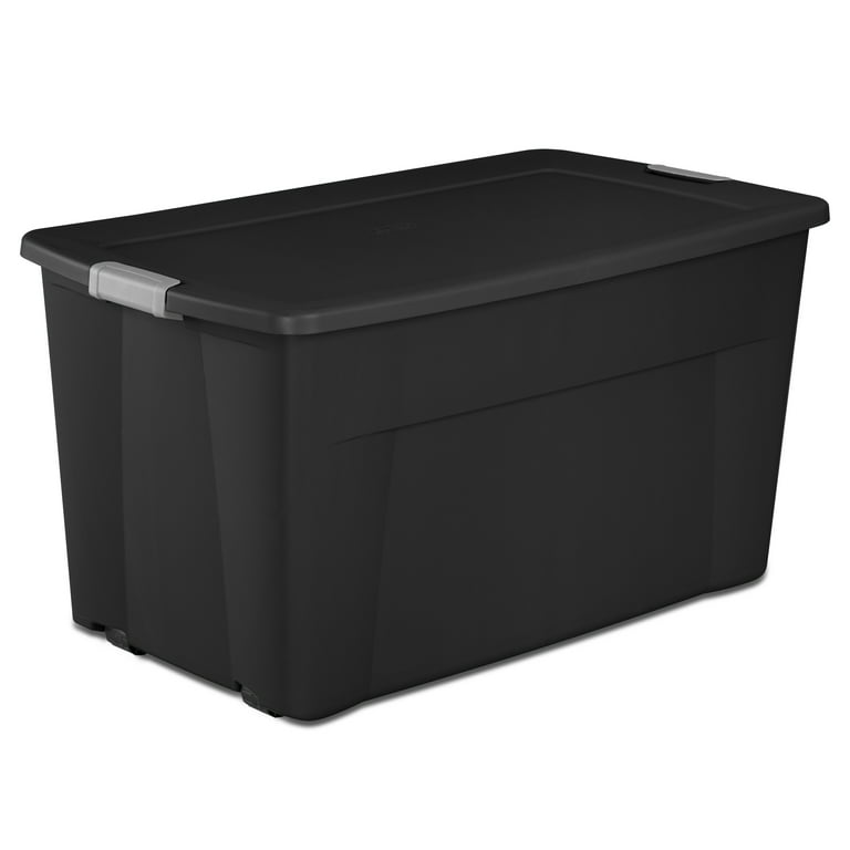 Sterilite Black & Red Industrial Storage Tote With Wheels, 40 Gal.