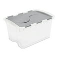 thumbnail image 1 of Sterilite 48 Quart Medium Storage Bin with Hinge Lid, Clear Plastic FlipLid Storage Container, Gray, 1 of 11