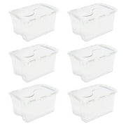 Sterilite 48 Qt. Hinged Lid Storage Box White Set of 6