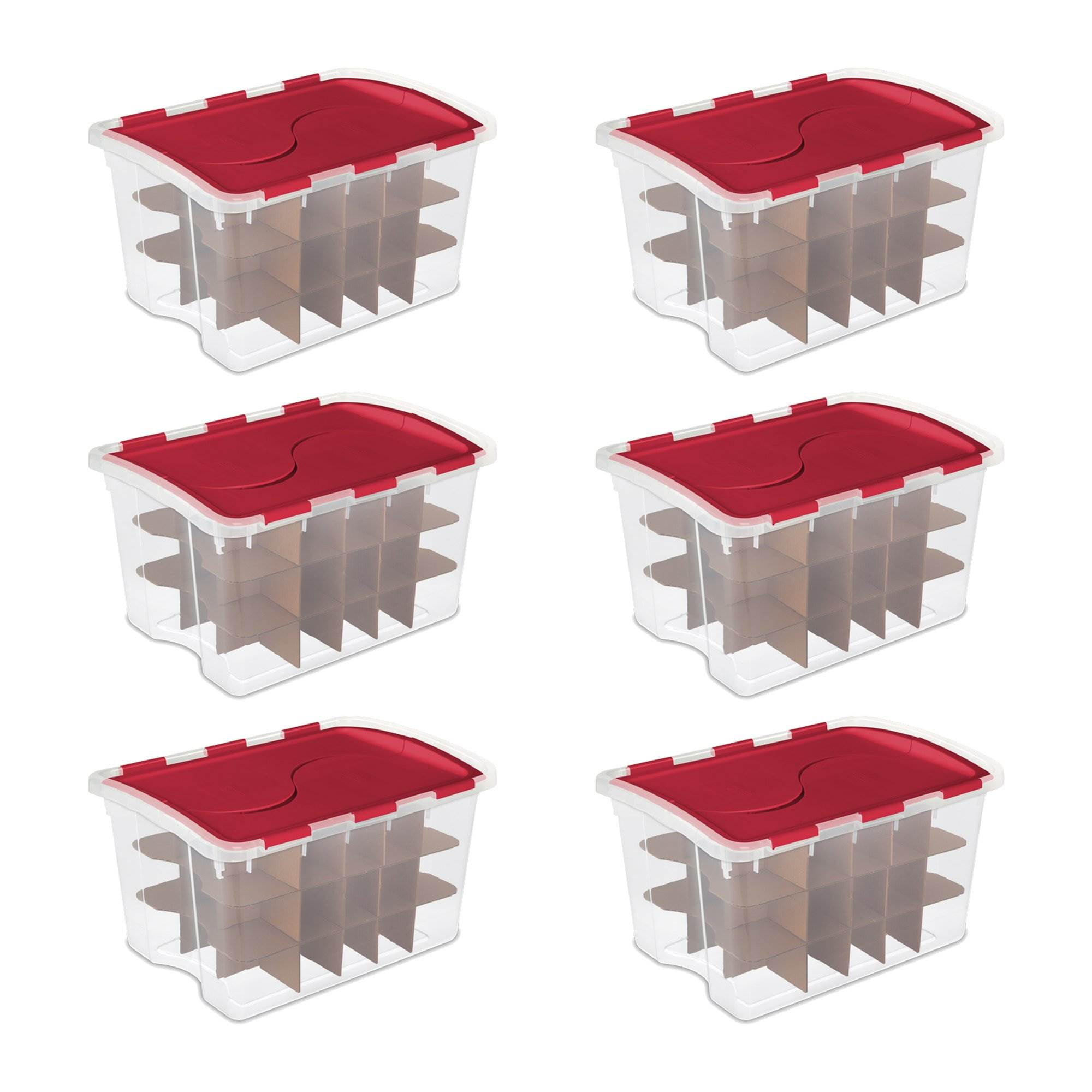 Sterilite 48 Quart Stackable Holiday Christmas 45 Ornament Storage