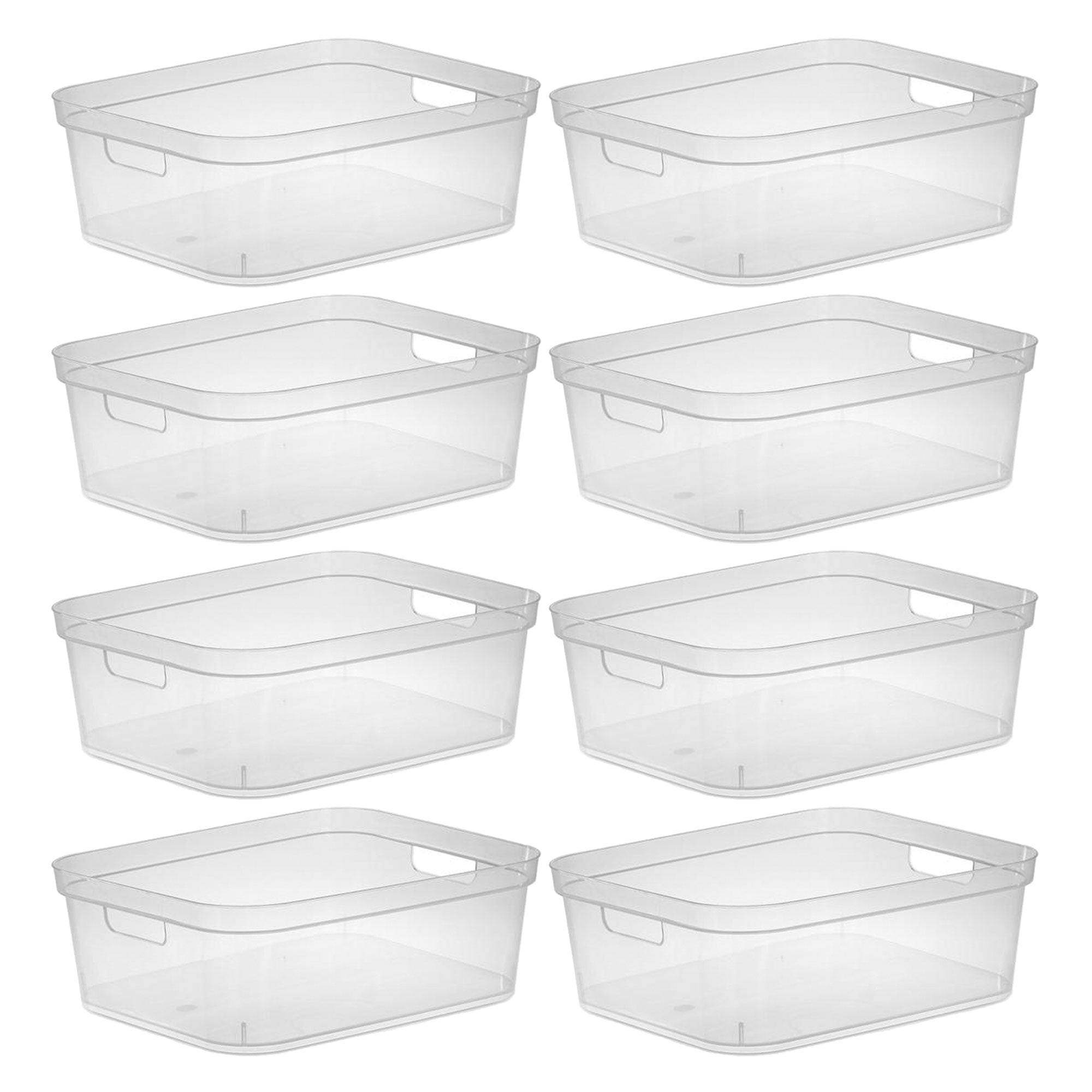 Azar Displays 11.25 in. W x 7.5 in. D x 5 in. H Large Storage Tote Bins  with Handle Clear Color (Pack of 4) 556237 - The Home Depot