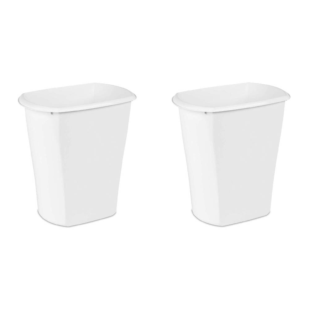 Sterilite 5.5 Gal Wastebasket 1052 Plastic Rectangular Small Slim 2