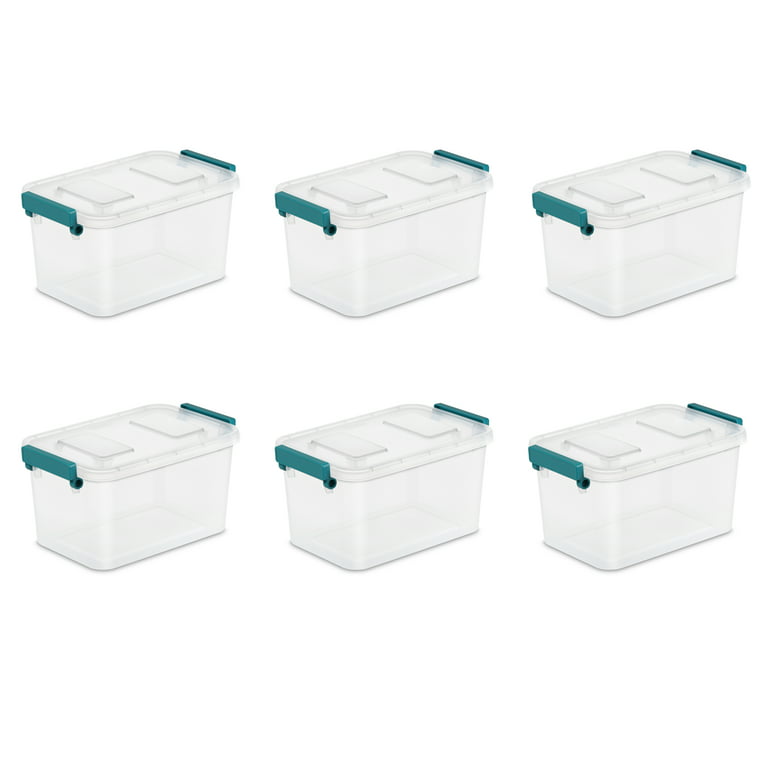 Case of 6 Sterilite 18 Quart Ultra Latch Boxes - Assembled