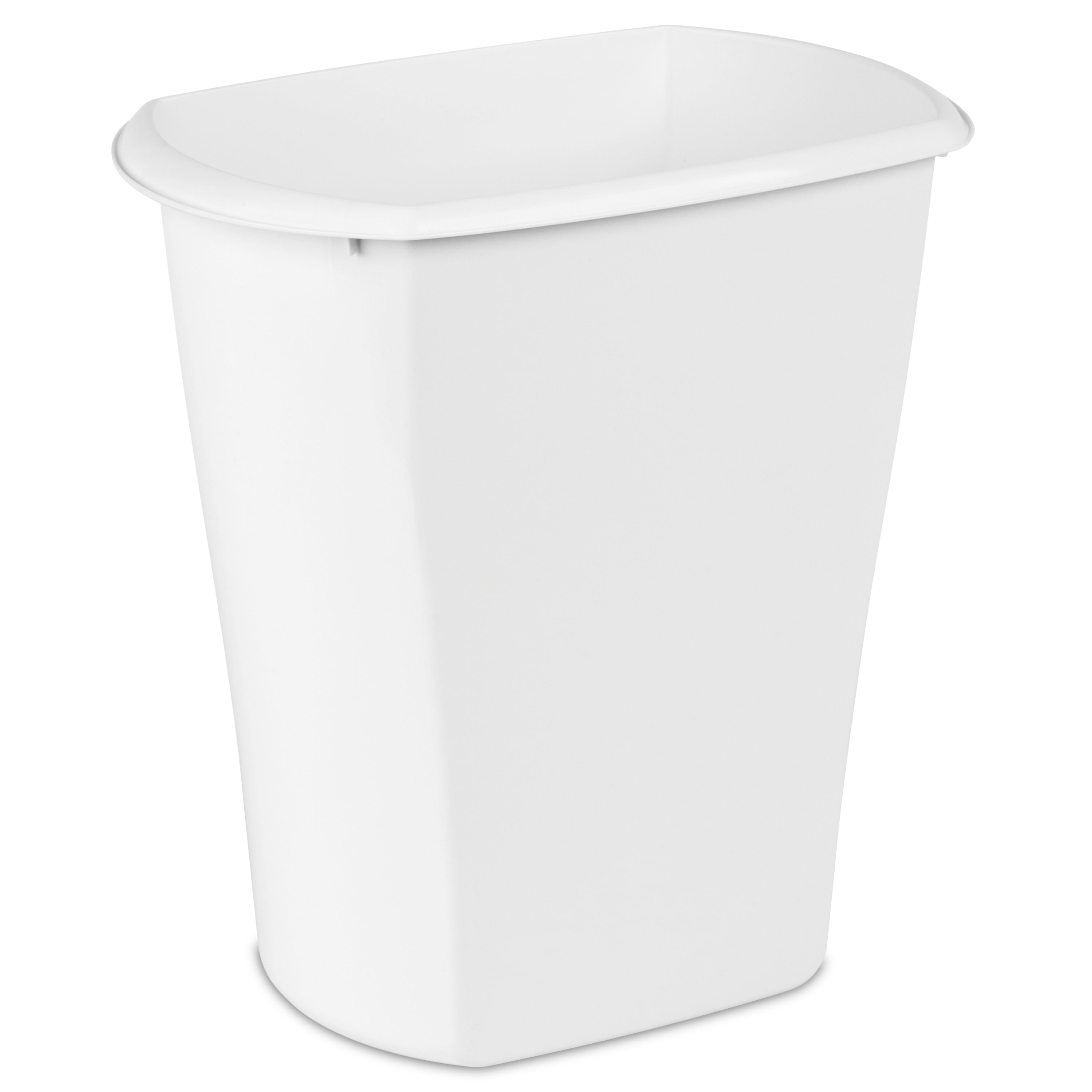Sterilite 5.5 gal Plastic Rectangular Office Trash Can, White