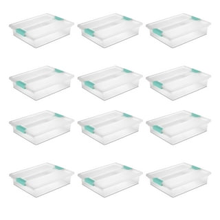 Sterilite Divided Case Stackable Plastic Small Storage Lidded Container, 6  Pack 