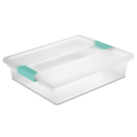 Sterilite - Large Plastic File Clip Box Storage Tote Container with Lid (12 Pack)