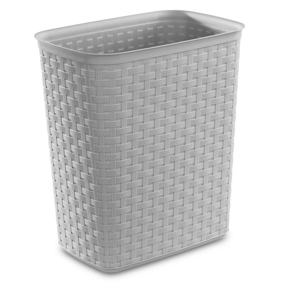Sterilite 5.8 Gal. Weave Wastebasket Plastic, Cement