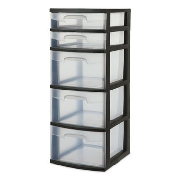 Sterilite 5-Drawer Tower, Black