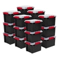 thumbnail image 1 of Sterilite 5 Gal Gasket Box, Stackable Plastic Storage Container with Lid, Black, 18 Pack, 1 of 10