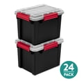 thumbnail image 1 of Sterilite 5 Gal Gasket Box, Stackable Plastic Storage Container with Lid, Black, 24 Pack, 1 of 10