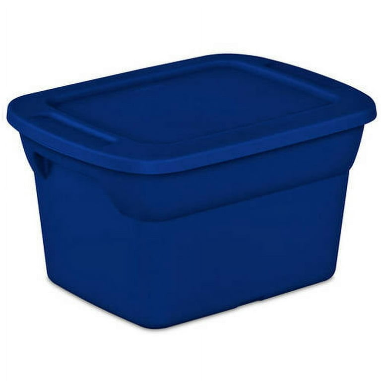 Trueliving 5 Gallon Blue Plastic Tote with Lid