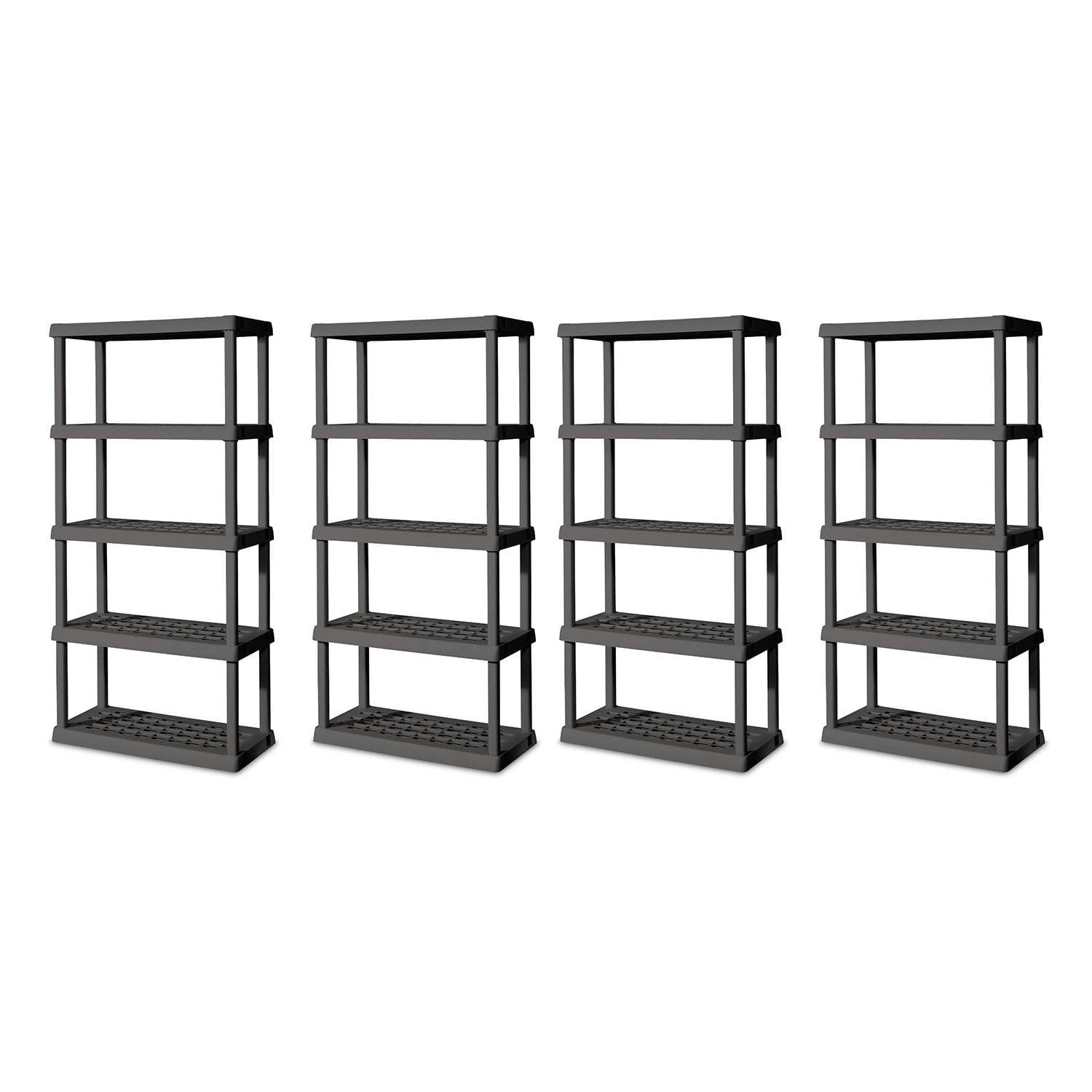 Sterilite 5 Shelf Unit, Heavy Duty Easy to Assemble Plastic Storage