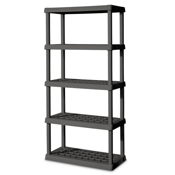 Sterilite 5 Shelf Unit Plastic, Flat Gray
