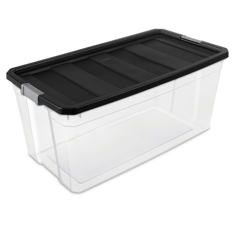 Sterilite 50 Gallon Stacker Plastic Storage Box 2 Count Black Walmart