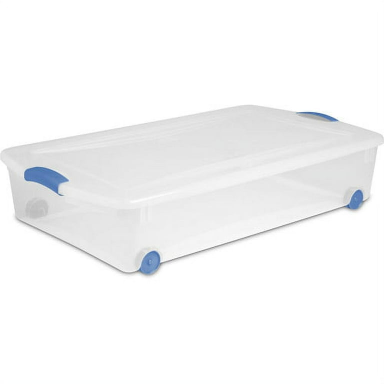 Sterilite 50 Qt Wheeled Latch Box Lapis Set of 4 Walmart