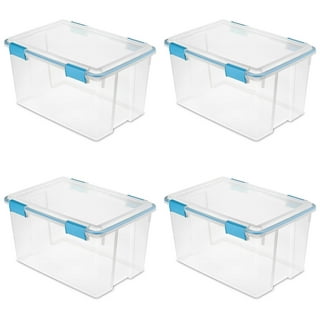 Sterilite Set of (4) 12 Qt. Storage Boxes Plastic, Titanium