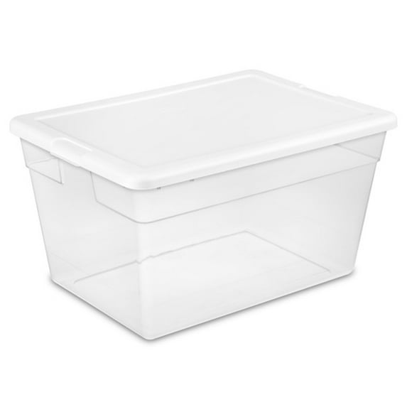 Sterilite 56 Qt Clear Plastic Storage Container Box & Latching Lid, 24 Pack