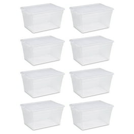 Set of 3 Large Storage Containers 105 Quart Clear Plastic Totes