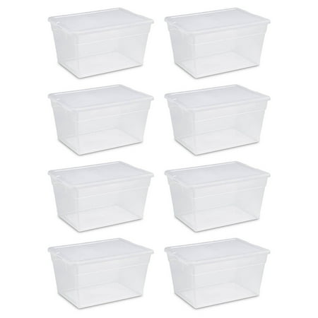 product image of Sterilite 56 Qt Clear Plastic Storage Container with Latching Lid (8 Pack)