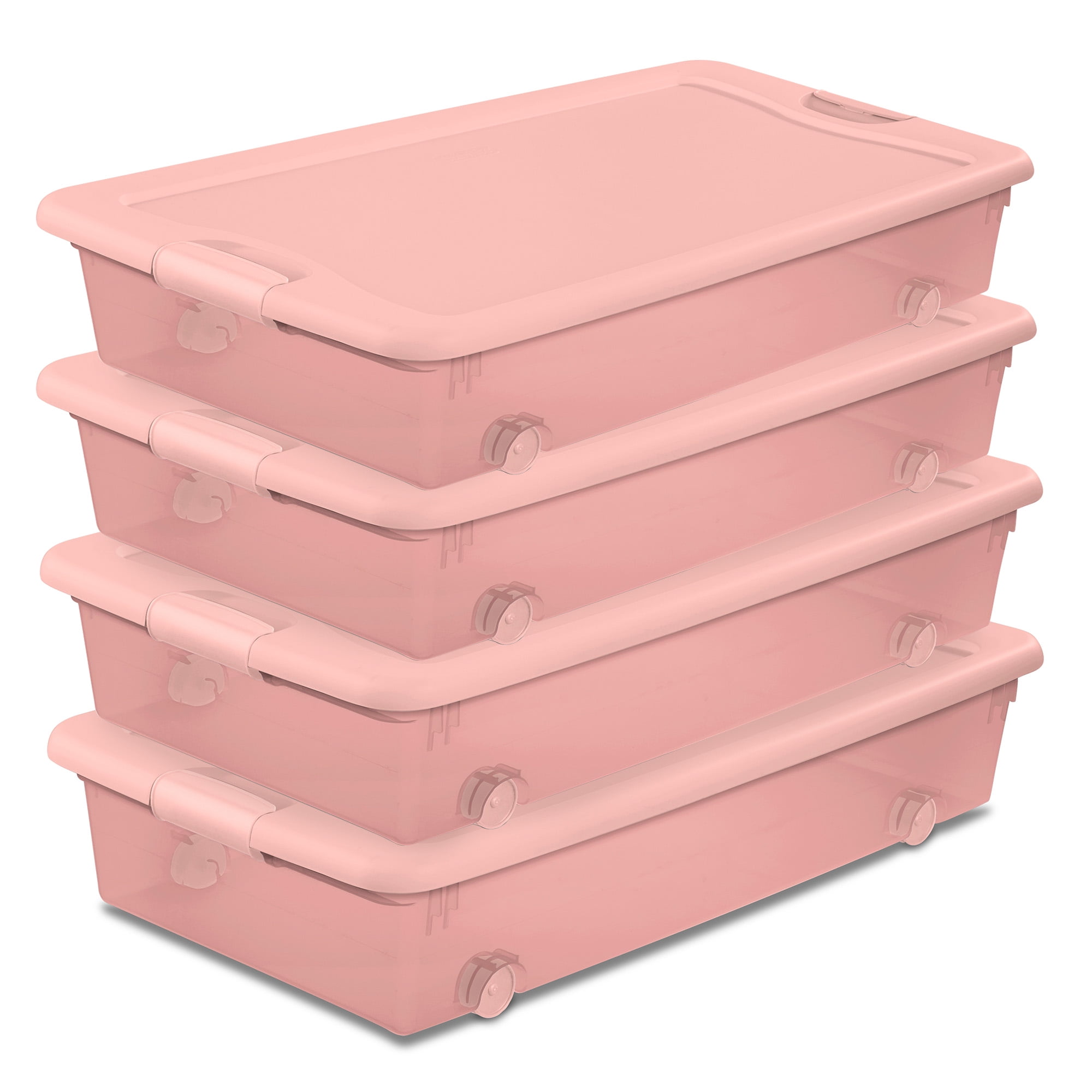 Sterilite 4-Pack 56 Qt. Wheeled Latching Box, Underbed Storage
