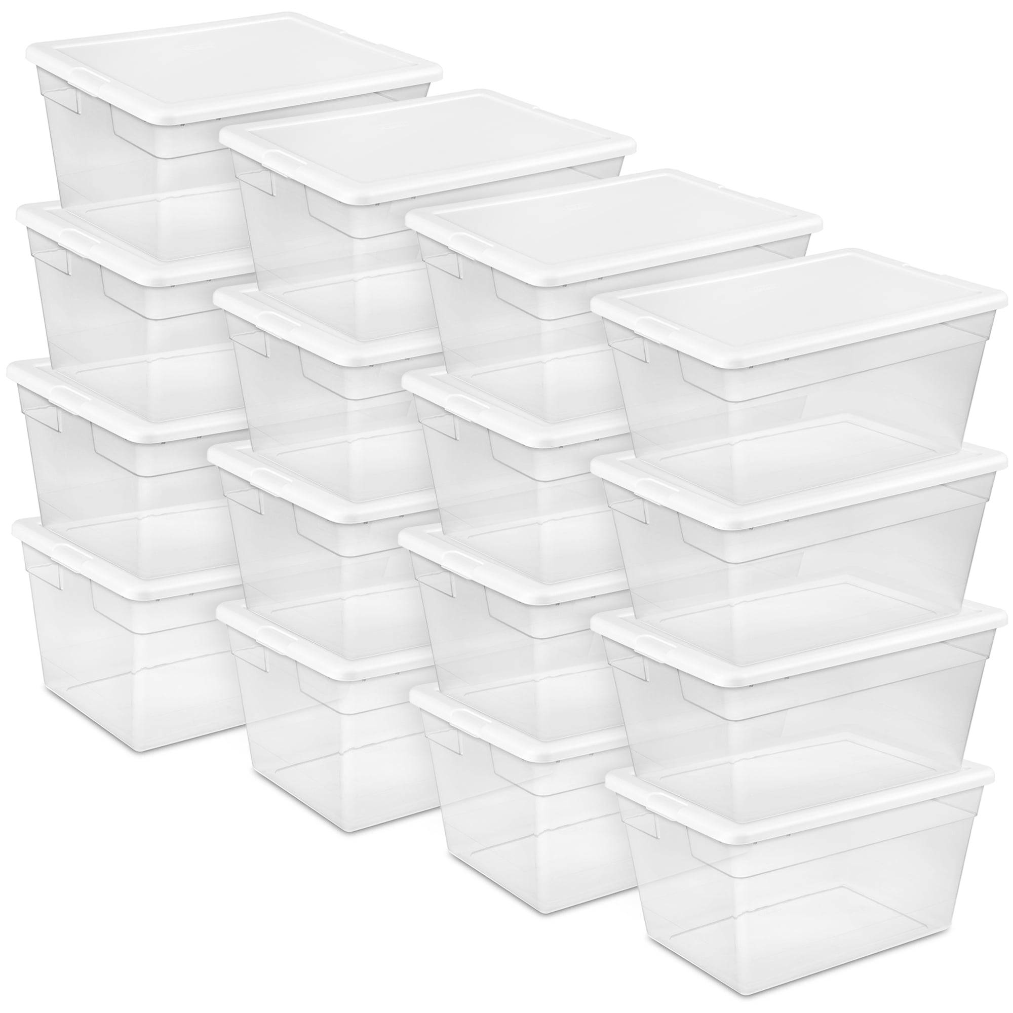 Sterilite 56 Quart Clear Plastic Storage Totes with Latching Lid