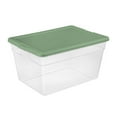 thumbnail image 1 of Sterilite 56 Quart Stackable Storage Container Tote, Crisp Green, 8 Pack, 1 of 9