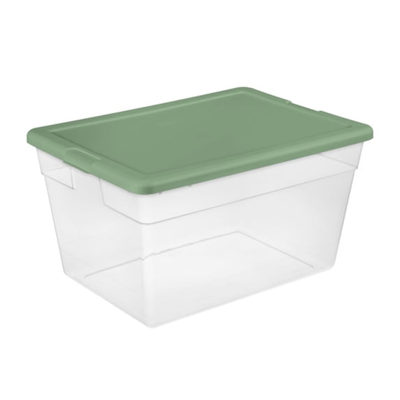 Sterilite 56 Quart Stackable Storage Container Tote, Crisp Green, 8 Pack