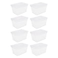 thumbnail image 1 of Sterilite 58 Qt Storage Box Clear Base White Lid Set of 8, 1 of 8