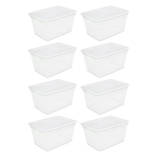 100 qt. Linen Clothes Storage Bin with Lid in Blue (3-Box)