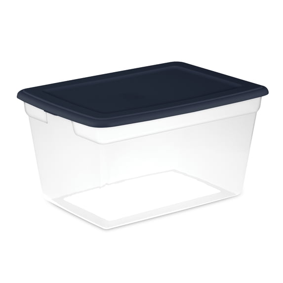Sterilite 58 Qt. Storage Box Plastic, Blue Cove