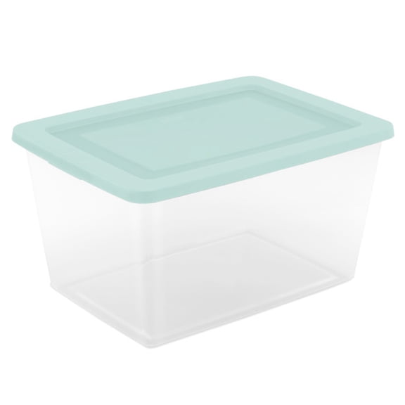 Sterilite 58 Qt Storage Boxes, Clear Plastic Containers with Snap Lids, Set of 32, Mint