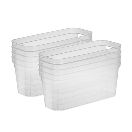 Sterilite 6.25x6.25x15 Inch Narrow Storage Bin with Carry Handles (8 Pack)