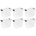 thumbnail image 1 of Sterilite 6.75 Gallon Stacking Plastic Storage Box, Clear, 6 Count, 1 of 9